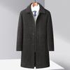 Autumn and Winter New Men's Chenille Coat Trench Coat Men's Business Casual Long Velvet Thickened Coat Coat Men