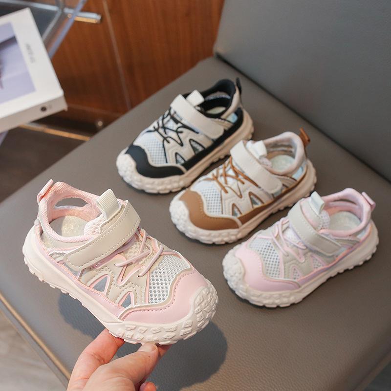 Boys Girls Sports Sandals Hollowed-out Breathable Kids Running Shoes Non-slip Toes Capped 2025 Summer New Students Sandas Soft