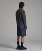 Noming Denim One-Pleat Strap Wide Bermuda Shorts - Blue