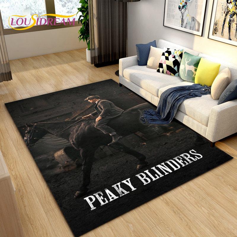 Tappeto Area Grande Peaky Blinders Tommy Shelby, Tappeto per Soggiorno Camera da Letto Divano Zerbino Decorazione, Tappetino Antiscivolo per Cucina