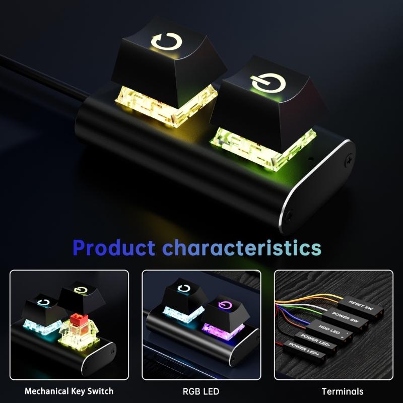 PC Extended External Power Switcher With LED Light And Mechanical Key Switches Easy Installation For Desktop Computer