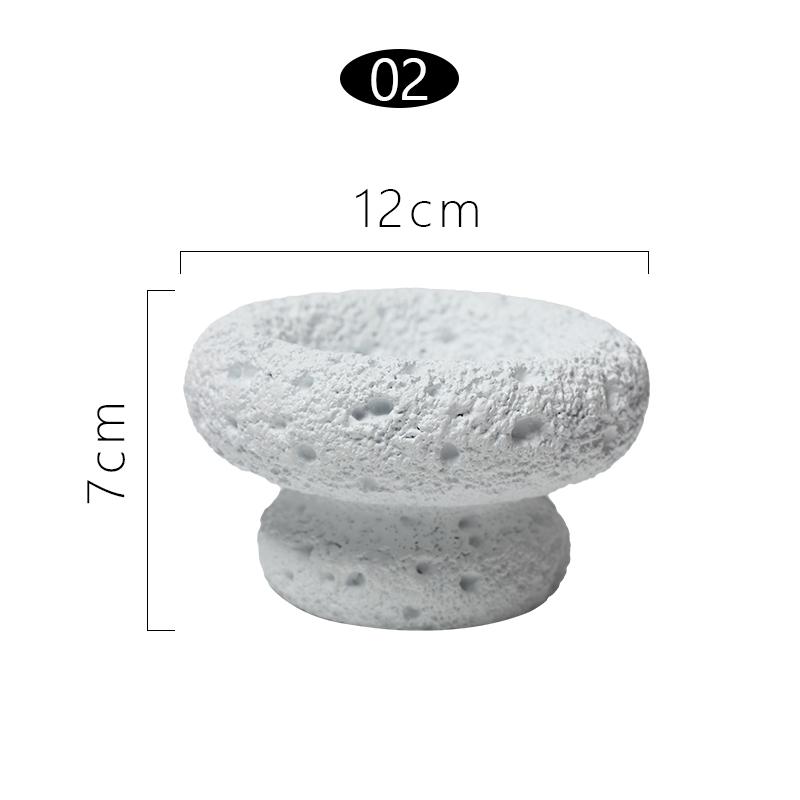 Cement Mini Flowerpot Imitation Volcanic Stone Candle Container Personality Textured Cactus Green Plant  Bonsai Flower Pot