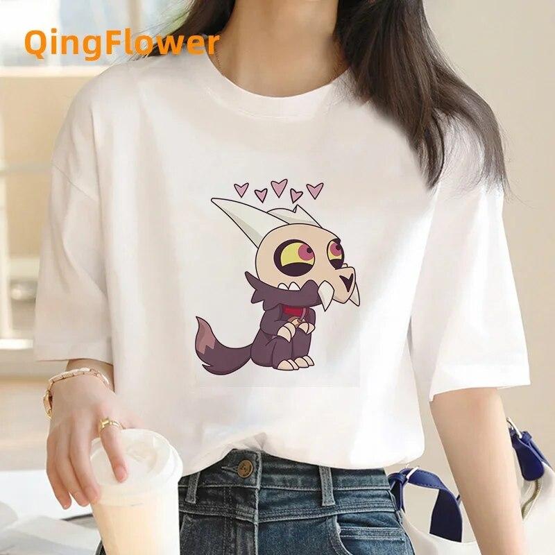 Owl House T Shirt Top Tees Women Streetwear Japanese White T Shirt Funny T-shirt Clothes Manga Couple Clothes