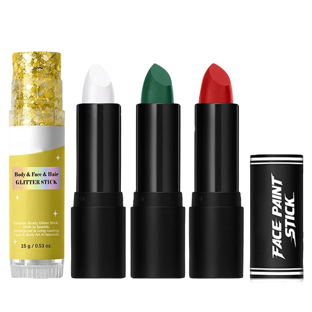Face Paint Stick and Glitter Stick Set for Body and Hair Suitable for Parties Festivals and Stage Makeup Applications