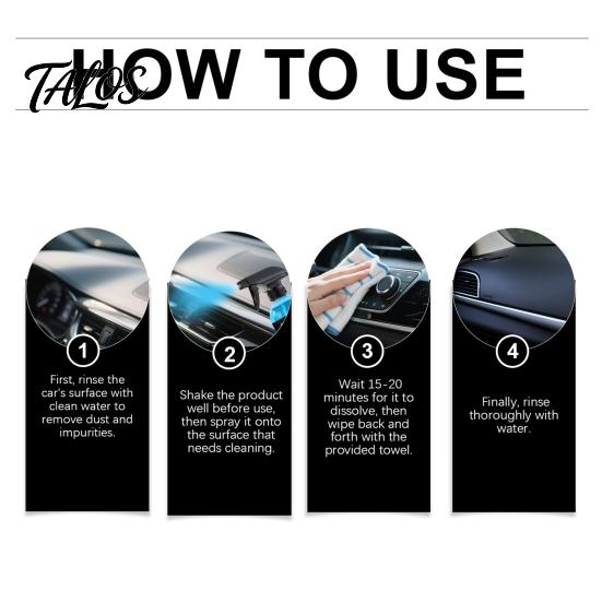 Oil Stain Dissolver Spray Car Interior Cleaner, 120ml Heavy Remover for Leather Gear Lever Cleaner Plastic Vinyl, Spray, Steering Wheel