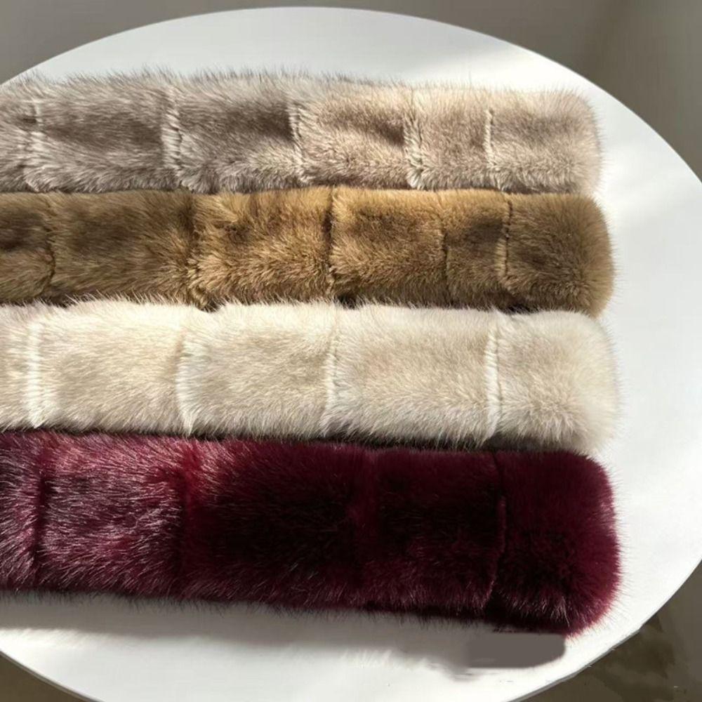 Imitation Mink Fur Long Faux Fur Scarf Thick Shawl Wrap Elegant Fluffy Scarf Outdoor