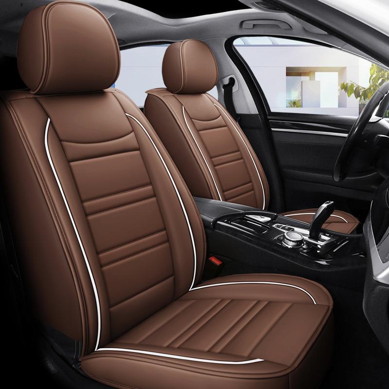 Premium 1-Seat Car Seat Cover Full Set PU Leather Quilted Front Protectors Cushion for SUVs Truck(Only 1 Seat Cover)