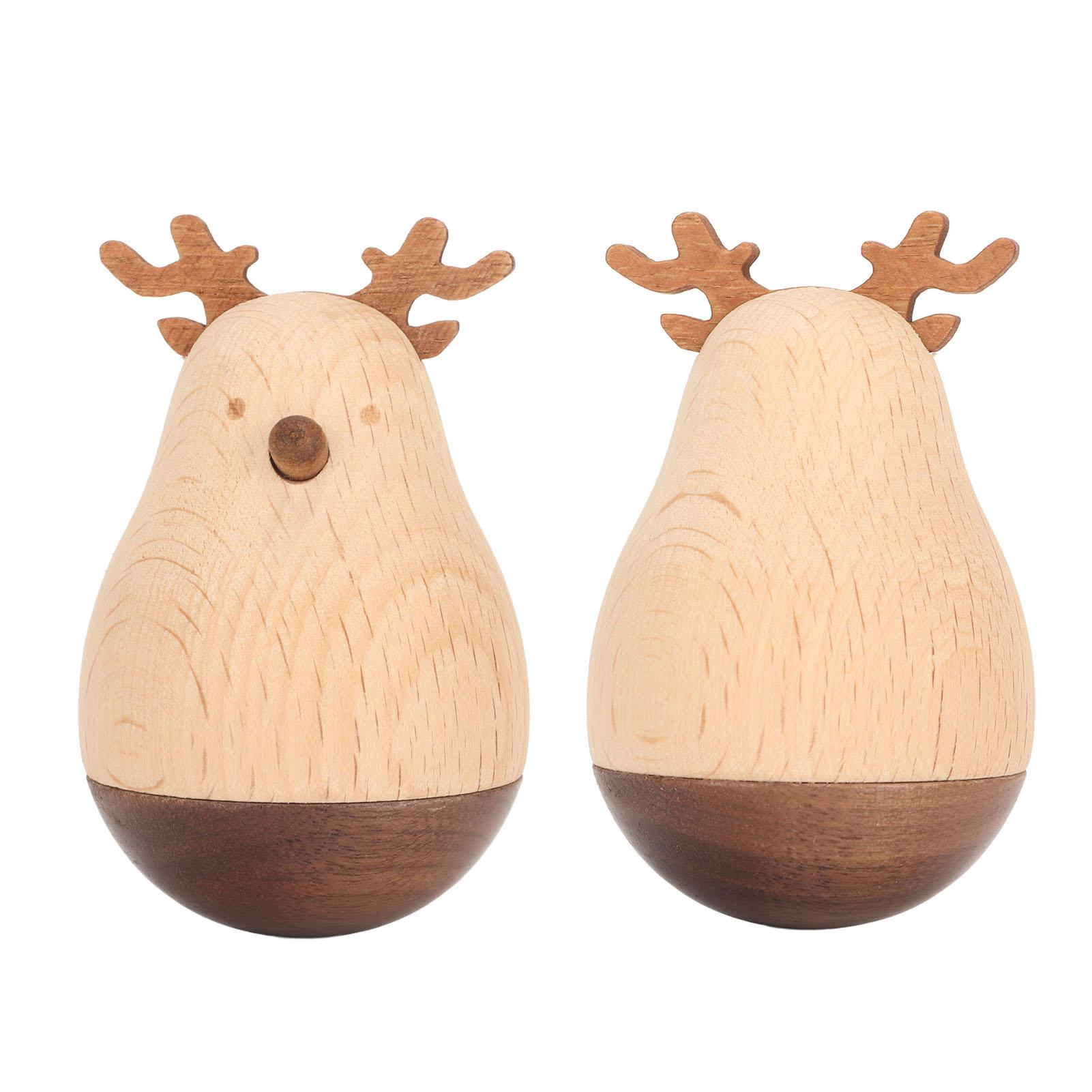 

Олень-неваляшка Милый Изысканный Прочный Долговечный Деревянный Декоративный Привлекающий Внимание Игрушка-неваляшка для Детей Дома Школы