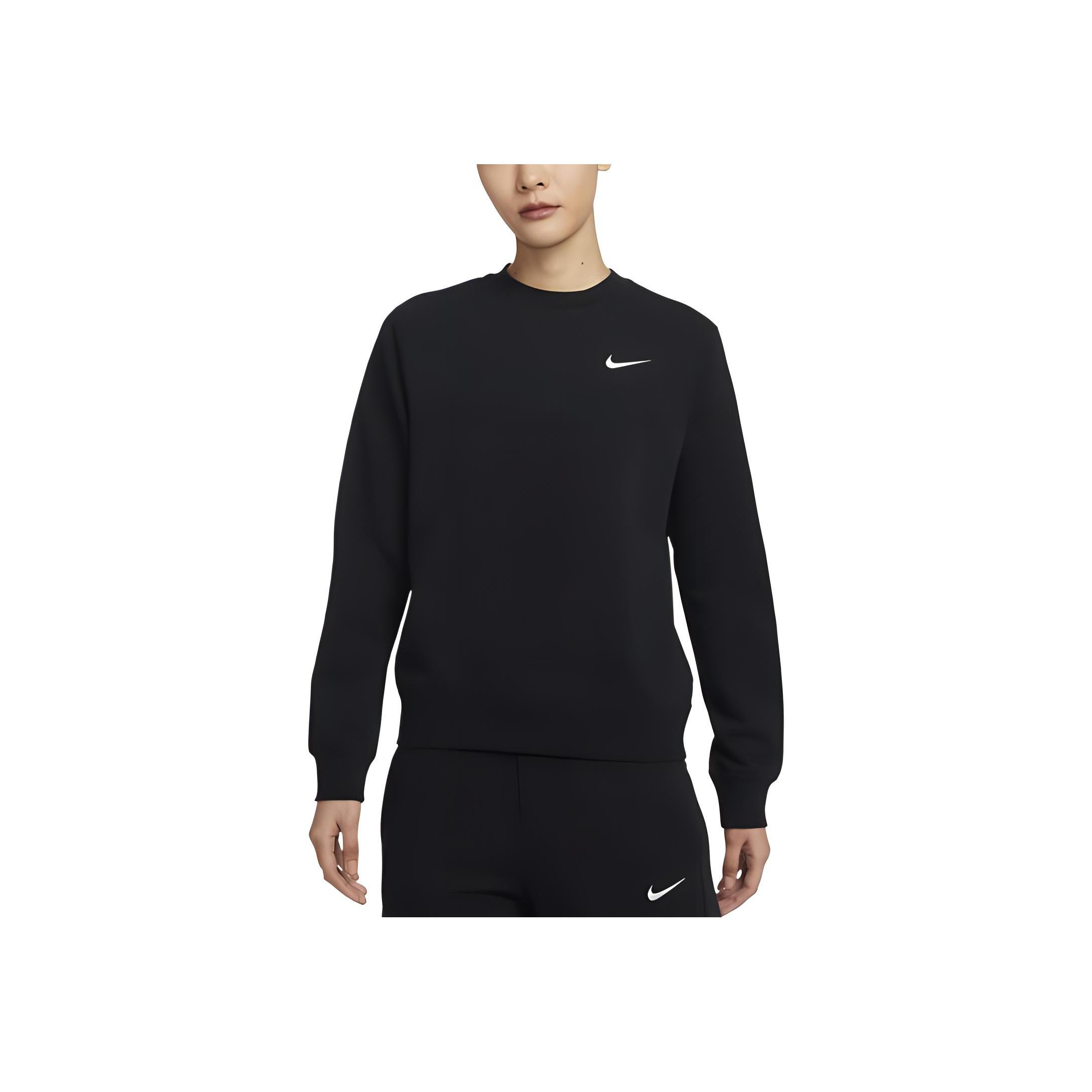 

Nike Club Ss25 Team Series Logo Embroidered Casual Soft Crew Neck Sweatshirt Women sweatshirt Black IB8752-010 2XL