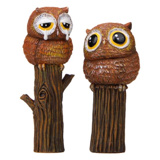 

Фигурка совы, вставка для вазы для цветов, симпатичная сова, украшение для домашнего цветочного горшка, скульптуры, игрушка-символ в виде совы 2pcs