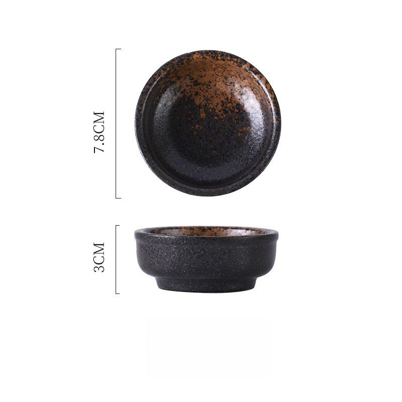 Japanese Style Round Ceramic Dipping Bowl Seasoning Dish for Soy Sauce Vinegar Snack Sushi