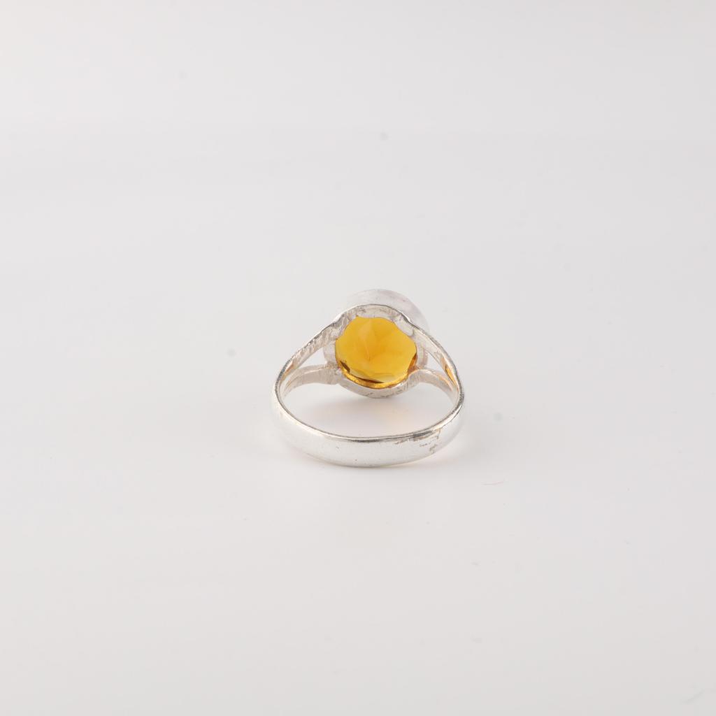Handmade Citrine Gemstone 925 Sterling Silver Women Jewelry Designer Wedding Ring For Bride RR-83-1