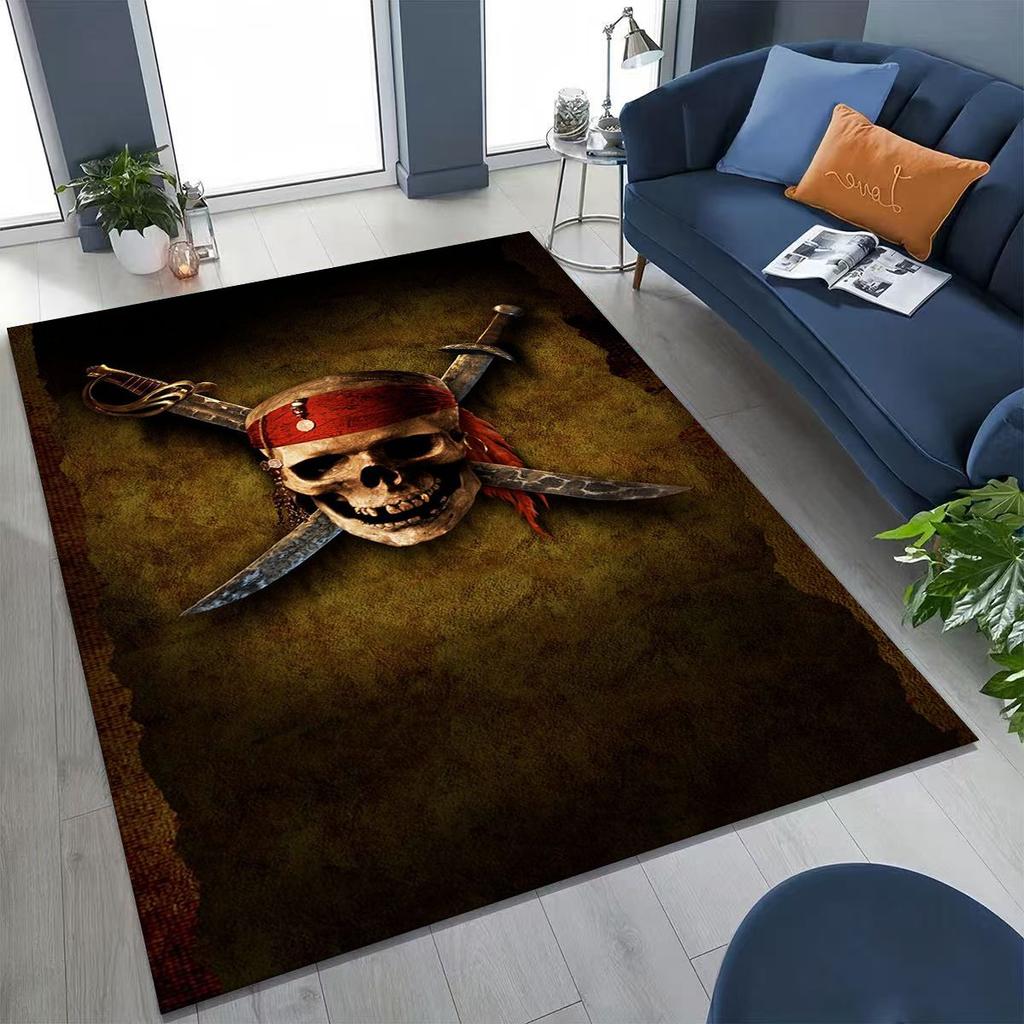 Captain Jack Pirates of The Caribbea Johnny Depp Carpet Rug for Bedroom Living Room Sofa Home Doormat Decor,Non-slip Floor Mat