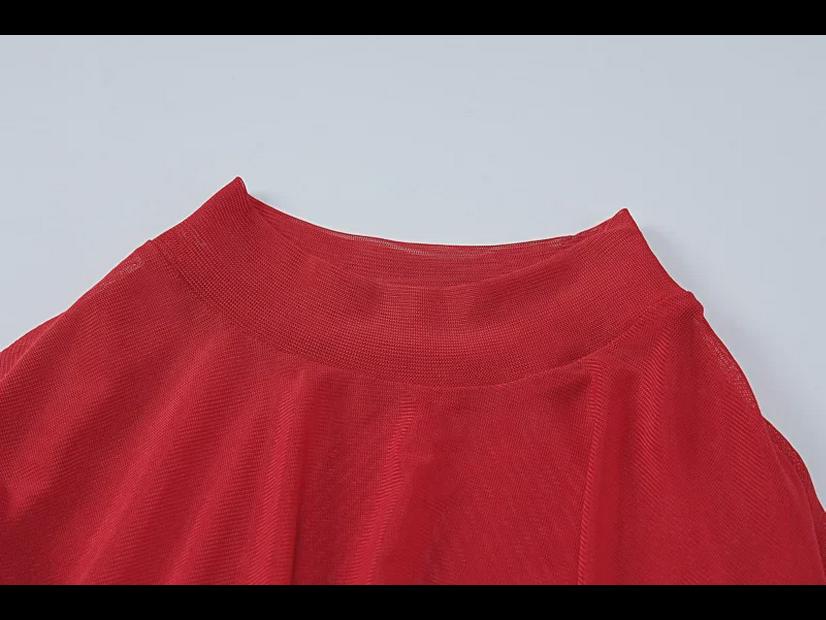 Sexy Mesh-Trägertop mit langen Ärmeln im Street-Style für Damen