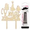 Cake topper en bois Christmas + Stylo de glaçage noir