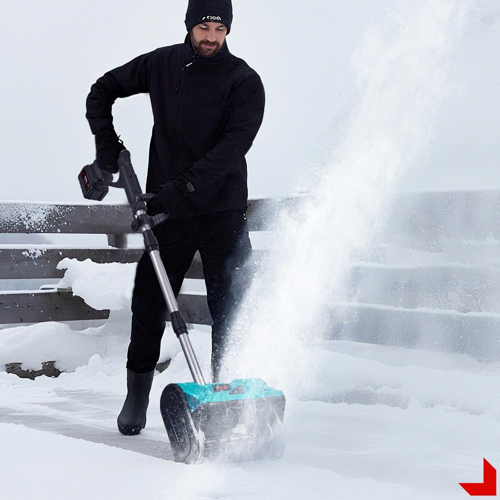 Balayeuse à neige électrique sans balais 3000W 300mm sans fil Chasse-neige Pelle Nettoyage de rue Jardin Outil électrique Pour batterie Makita 18V Broche