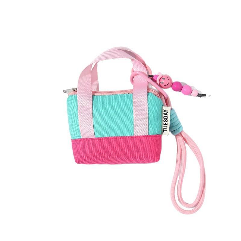 Street Style Multicolor Spliced Mini Key Organizer With Durable Material For Men And Women