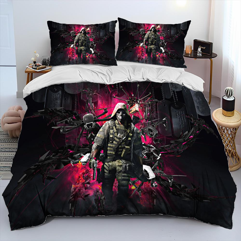 3DPrinting Game Call Of Duty Comforter Bedding Set,Duvet Cover Bed Set Quilt Cover Pillowcase,king Queen Size Bedding Set Kids