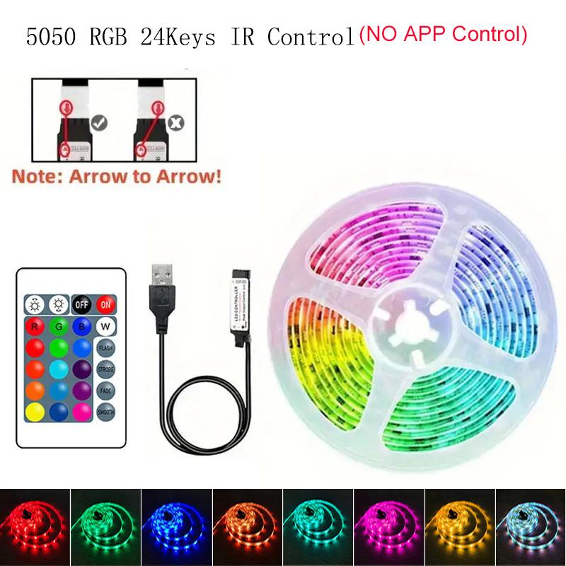 USB 1-30M LED Light Strip RGB 5050 Bluetooth Wifi APP Control Luces Led Light Strip Lighting Music Sync for Party PC TV Living R
