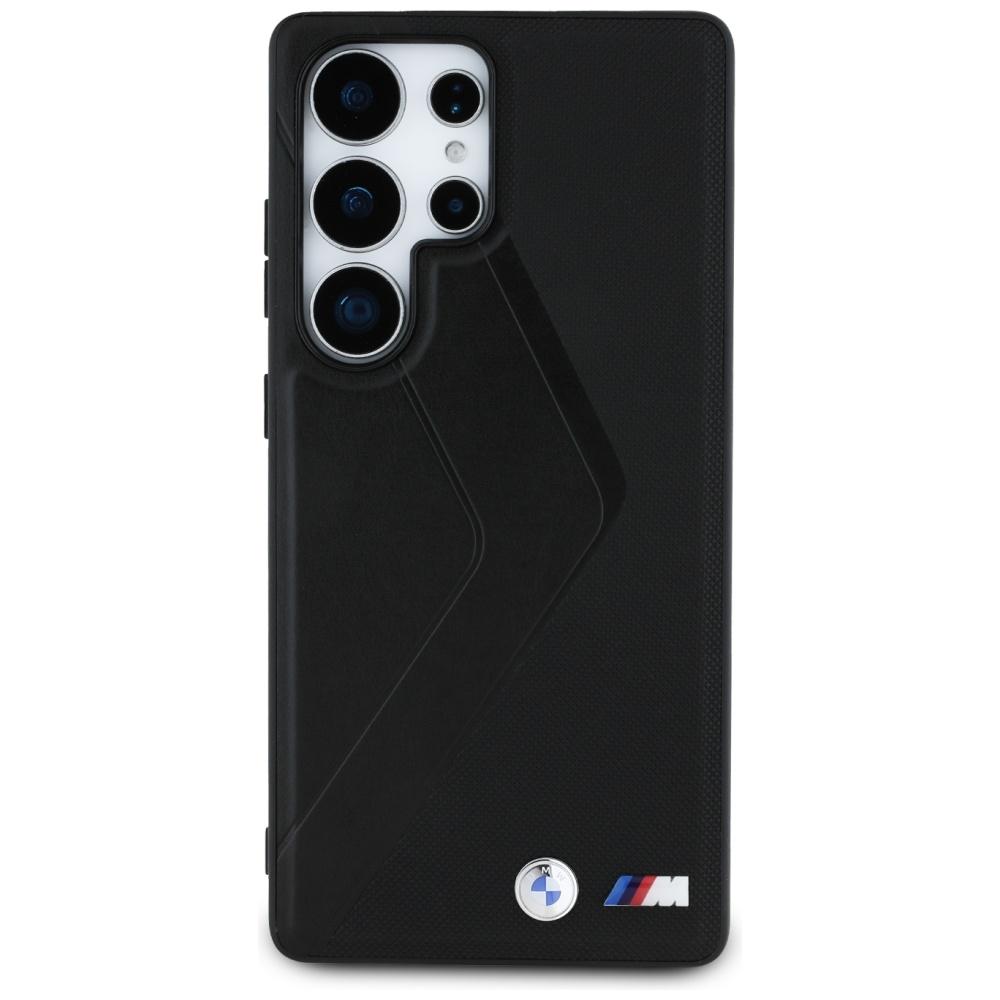 BMW Leather Oversized Stripes MagSafe Case for Samsung Galaxy S25 Ultra Black