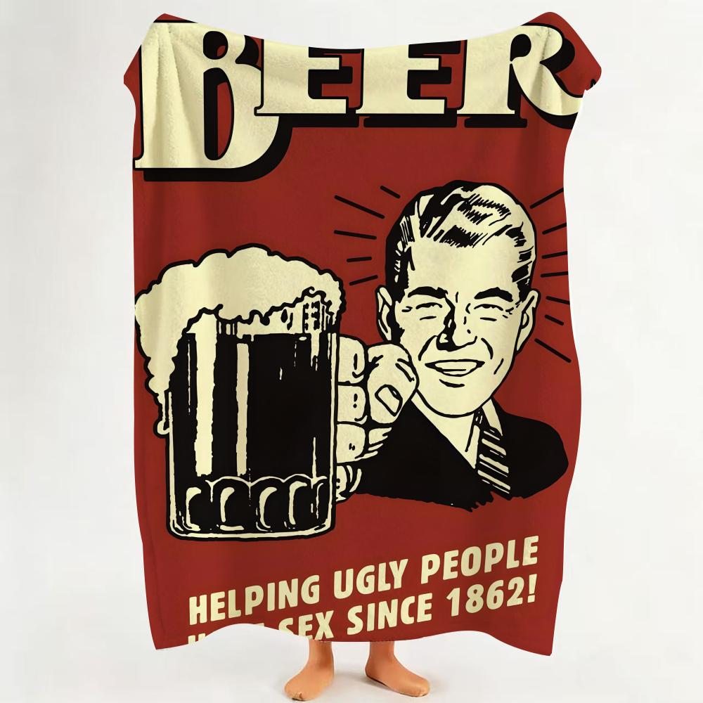 

Drink B Beer Throw Flannel Throw Blanket Suitable for Sofa Living Room Bedroom 75cmx90cm