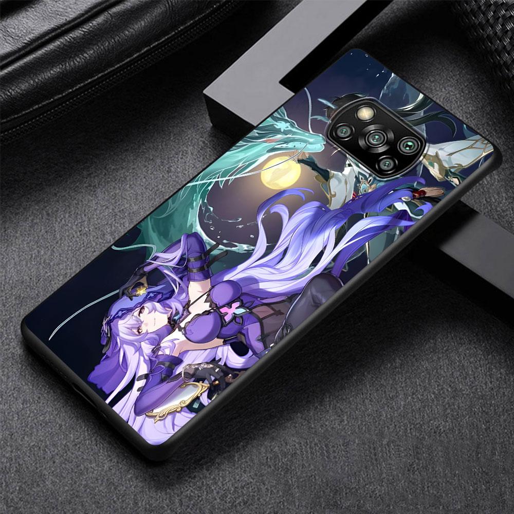 Black Swan Honkai Star Rail Dan Heng Case for Xiaomi Poco M5s X3 NFC X5 F3 M4 M3 Pro Black Silicone Soft Phone Cover Coque