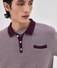 THEKNITCOMPANY Orea Striped Polo Shirt - Shira Burgundy