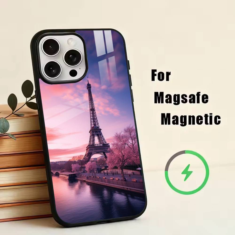 The Eiffel Tower, France Phone Case For iPhone17,16,15,14,13,12,11 Plus,Pro Magnetic with Magsafe Wireless Charging