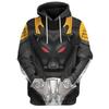 Men's 3D Robot Print Hoodie Red/Blue Cartoon Streetwear Sweatshirt Cotton Blend Pullover for Teen Boys