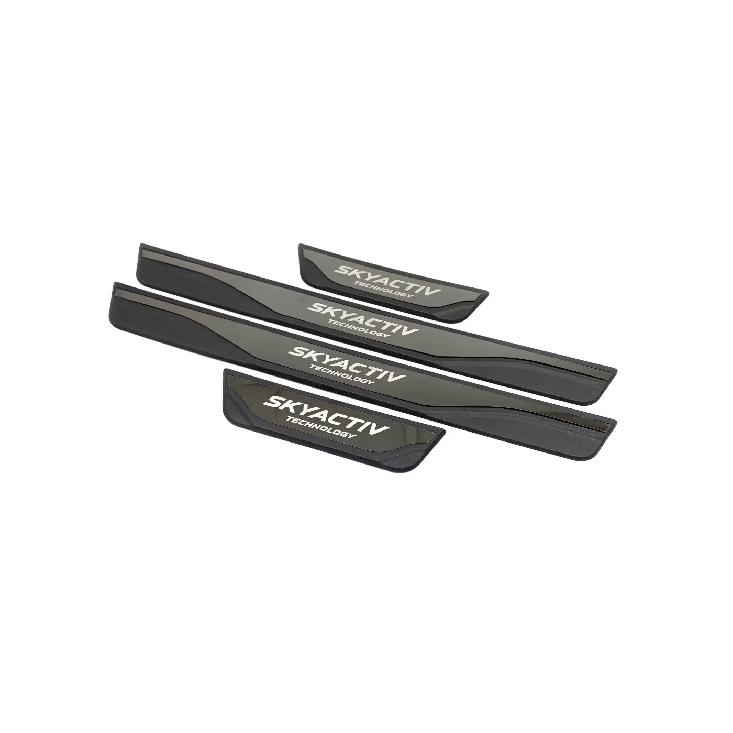 For Mazda 2 3 6 2014 - 2017 2018  - 2024 Door Sill Kick Scuff Plate Protector Sticker Guard Pedal Cover Trim Car Accessories