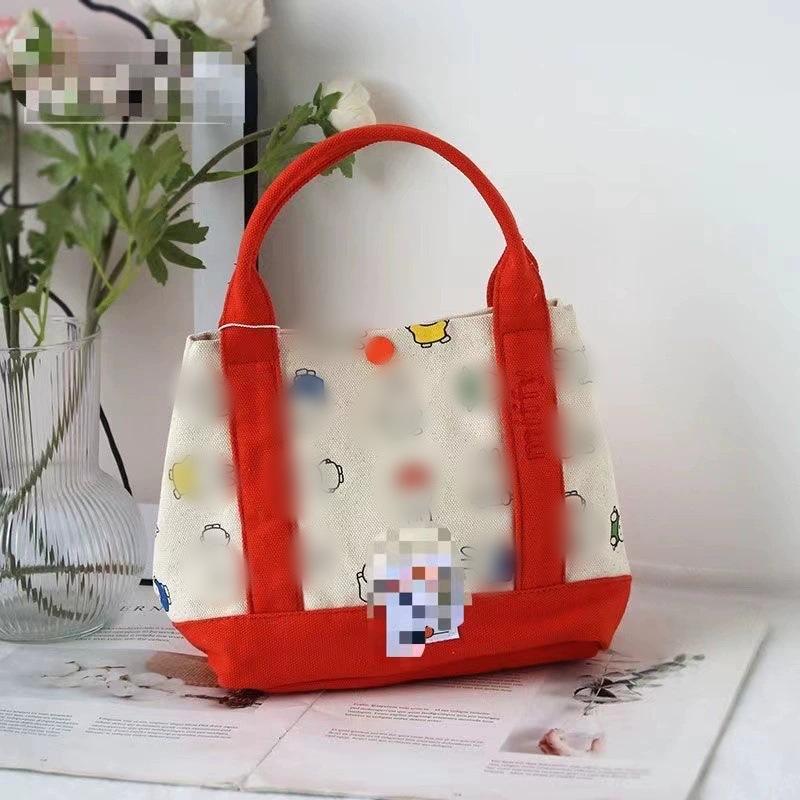 Go out handbag bento bag office worker handbag female rabbit rabbit cartoon cute canvas bag красный