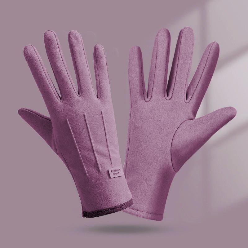Women's Plus Velvet Thermal Gloves - Warm, Touchscreen-Compatible for Winter Driving & Cycling