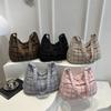 Fashion Bag Grid Quilted Puffer Shoulder Bag Adjustable Strap Solid Padded Tote Bag Nylon Large Capacity Underarm Bag Ladies