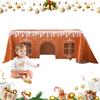 Gingerbread House Holiday Painting Table Cover Reusable Festive Winter Pattern Cloth Christmas Rectangle Tablecloth for Xmas