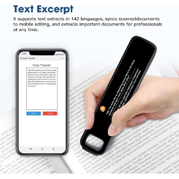 Translation Scanning Pen, 142 Language Translator Pen with 3.71 Inch Touch Scree, OCR Text To Speech Scanning Reading Pen, Portable Voice Translator