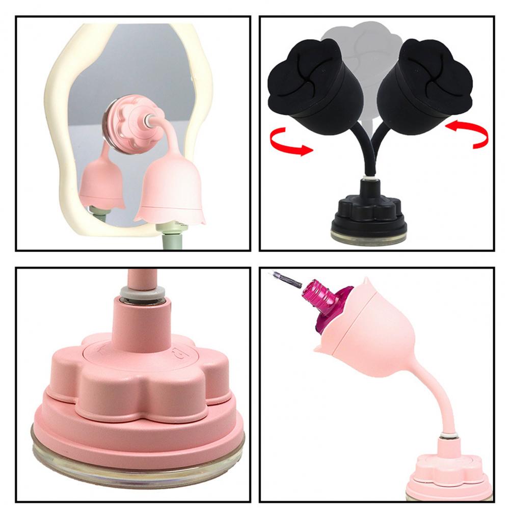 Flower Shape Nail Polish Holder 360 Degrees Rotating Tilted Anti-Spill Untippable Suction Gel Polish Bottle Stand