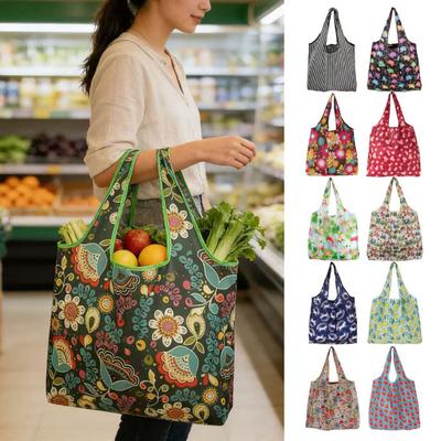 Faltbare Einkaufstasche Große Wiederverwendbare Einkaufstasche mit Beutel Tragbare Leichte Handtasche Umweltfreundliche Waschbare Tragetasche für Einkaufen Outdoor Reisen Zuhause