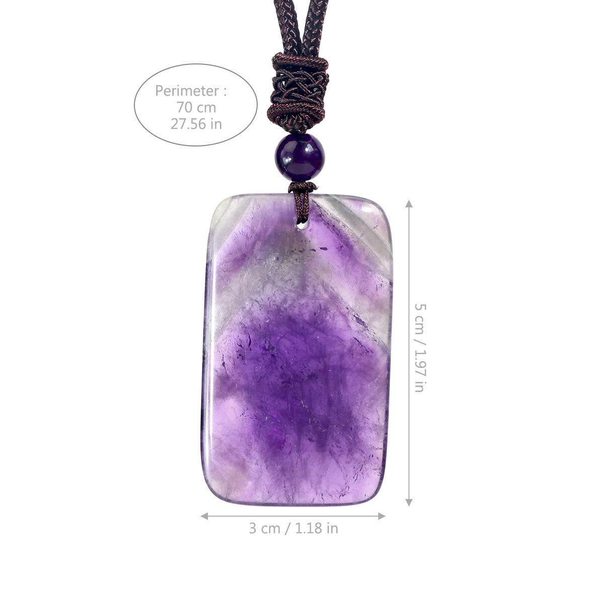 1Pcs Amethyst pendant necklace, long cardigan chain, men s and women s pendant necklace аметист