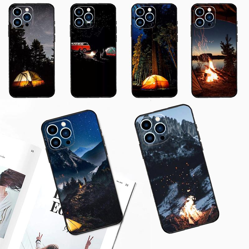 Camping Nature Mountain Case For iPhone 14 13 12 11 15 16 Pro Max Plus XS Max X XR 7 8 Plus 13 12 Mini Phone Cover