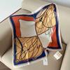 Luxury Horse Belt Print Silk Square Scarf Women Hijab Hair Bands Neckerchief Female Satin Shawl Ribbon Headband Fashion Bandana