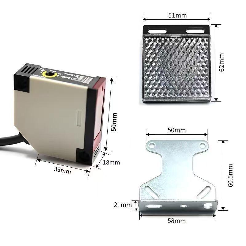 1pc E3JK-R4M1 Reflector Photoelectric Sensor Switch With Mirror Photoelectric Sensor For Garage Doors Access Control Signal