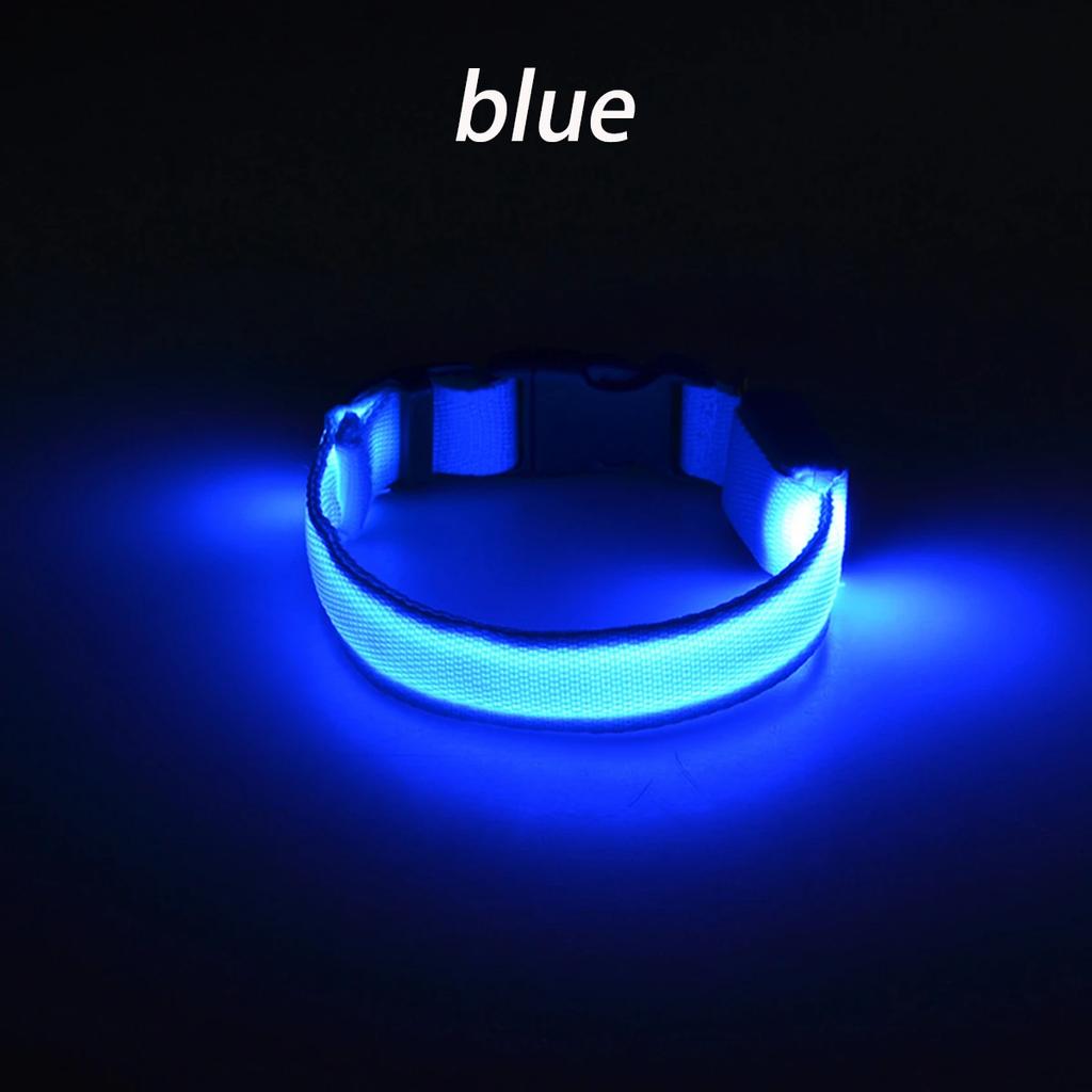 Nylon LED Night Safety Flashing Glow In The Dark Dog Leash Dogs Luminous Fluorescent Pet Dog Collar