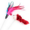 1pcs Simulation Mouse Feather Cat Toys Teaser Pet Accessories Interactive Toys for Cat Kitten Dogs Playing Have Fun Pet Supplies