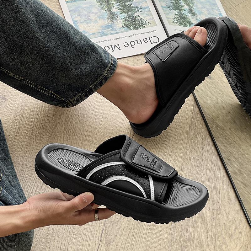 Fashion slippers men's new trendy brand summer non-slip one-word drag men's sandals beach shoes 371271-J