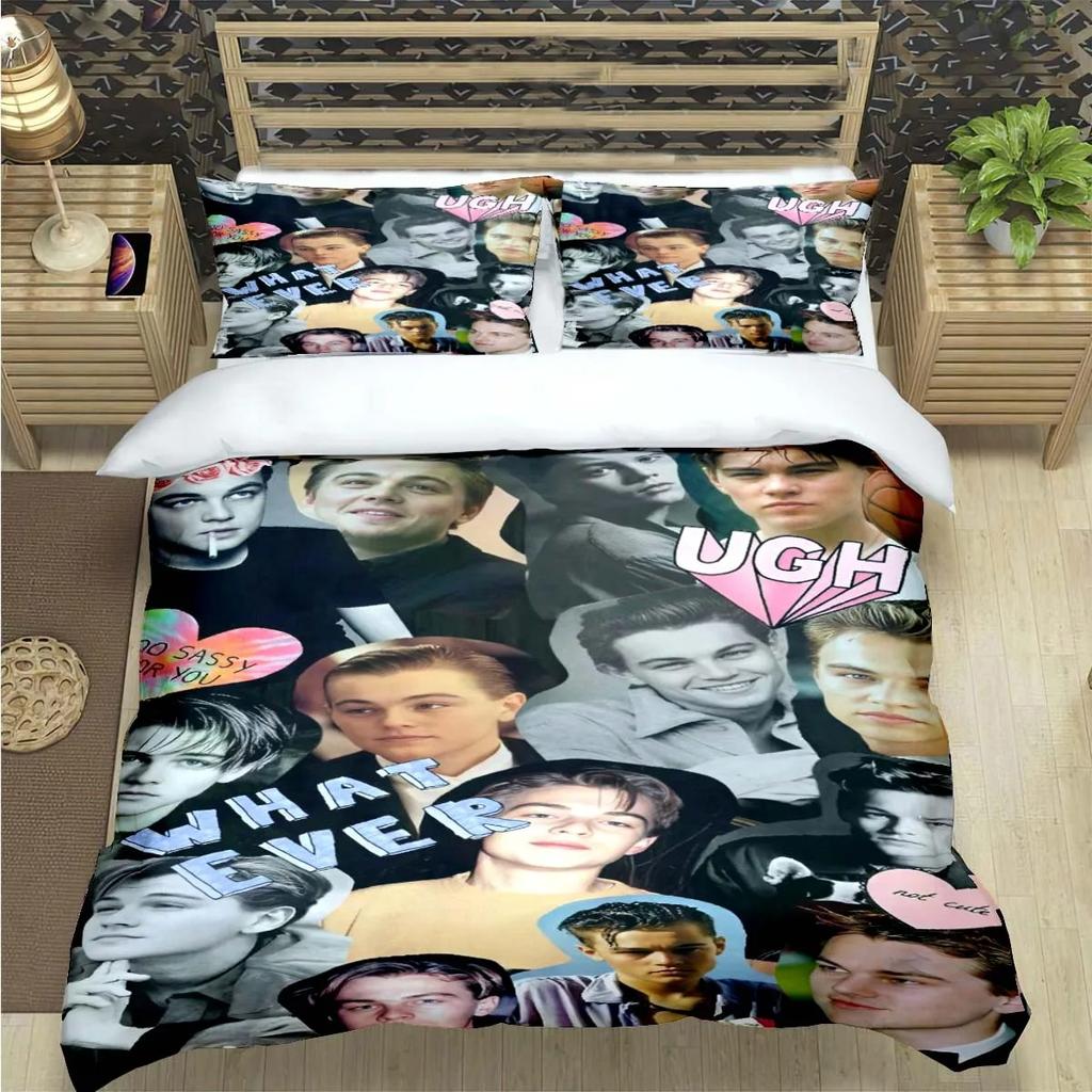 Comforter Famous Actor L-Leonardo Dicaprio Print Bedding Sets Bed Supplies Set Bed Comforter Set Bedding Set Luxury Gift