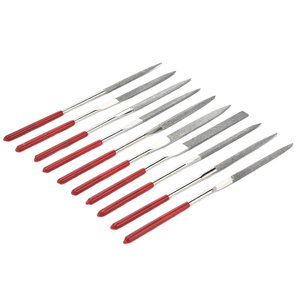 10Pcs Needle File Set Hardened Sturdy Durable Comfortable Handle Convenient Jewelry Files5x180mm