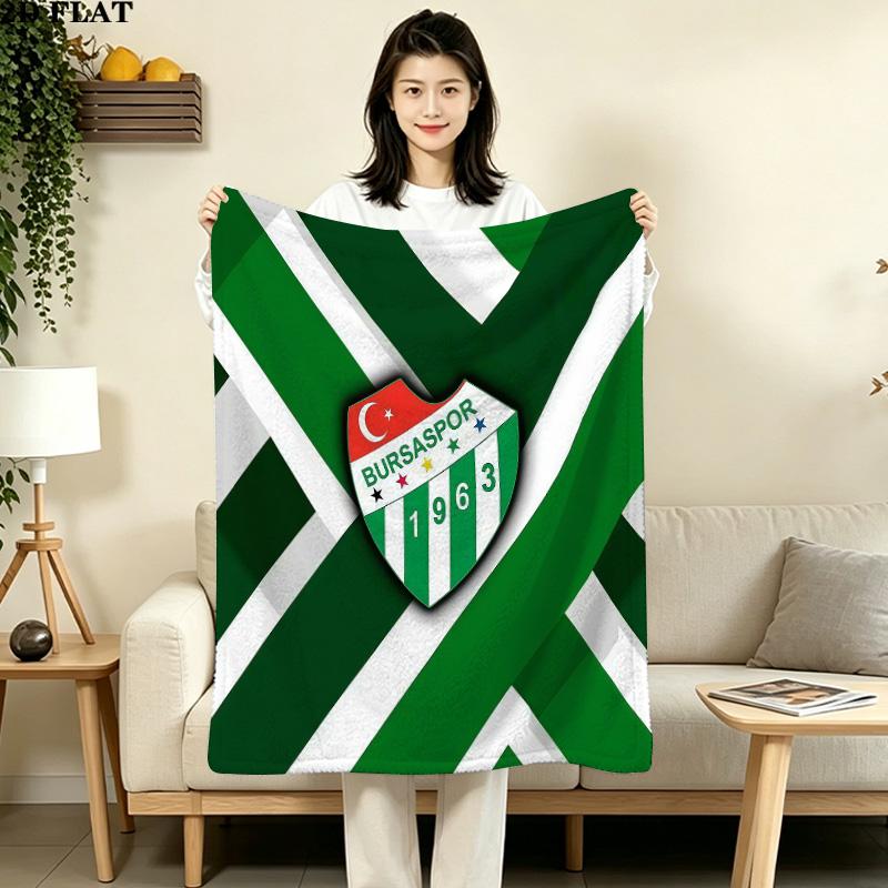 Bursaspor Flannel Blanket, High quality Comfortable for All Seasons, Home Decor, Warmth and Comfort