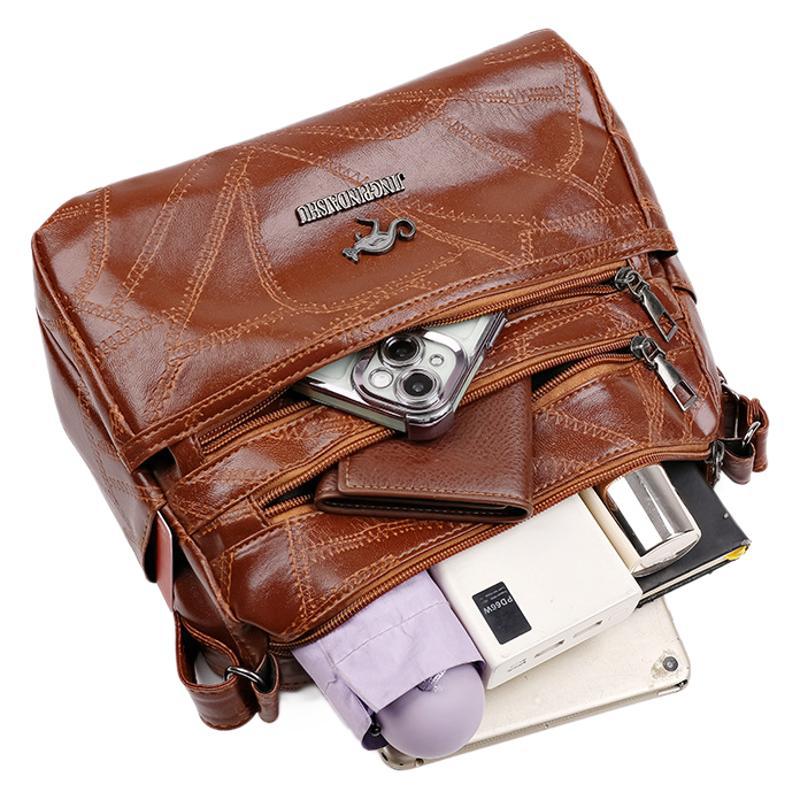 Torba Damska Miękka Tekstura Torba Prosta Atmosfera Torba na Ramię Duża Pojemność Torba Crossbody Torba dla Mamy w Średnim Wieku