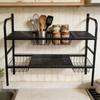 Extendable Two Layer Kitchen Storage Unit With 4 Shelves 4 Baskets Made From Durable Carbon Steel