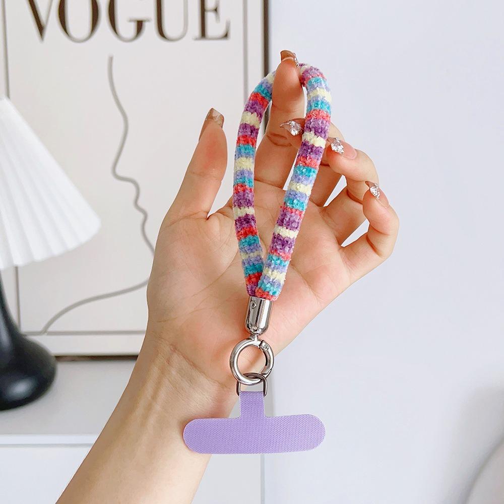 Autumn And Winter New For Mobile Phone Lanyard Colorful Camera Anti Loss Dopamine Wristband Rope Water Cup Bag Short Keychain